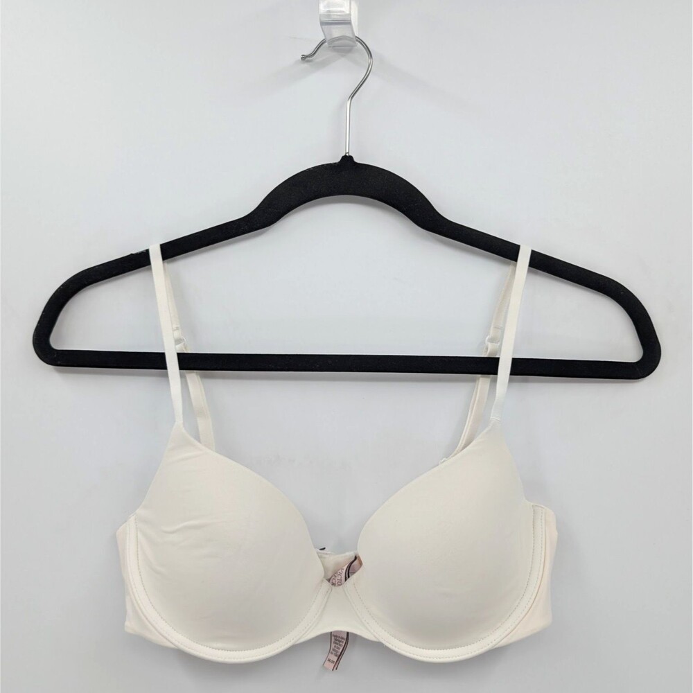Victoria's Secret Bra Women's 34C White T-shirt Demi-READ